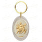 24K Gold Foil Durga Maa Oval Keychain Keychain