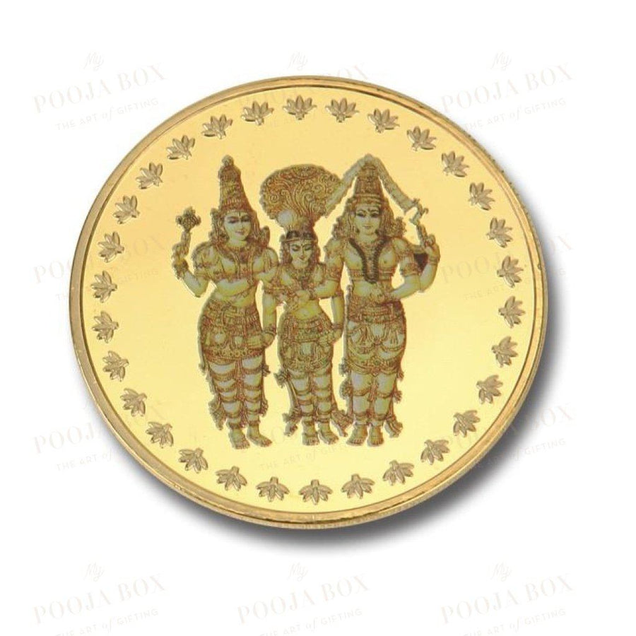 24K Gold Foil Meenakshi Tiru Kalyani Coin & Bar