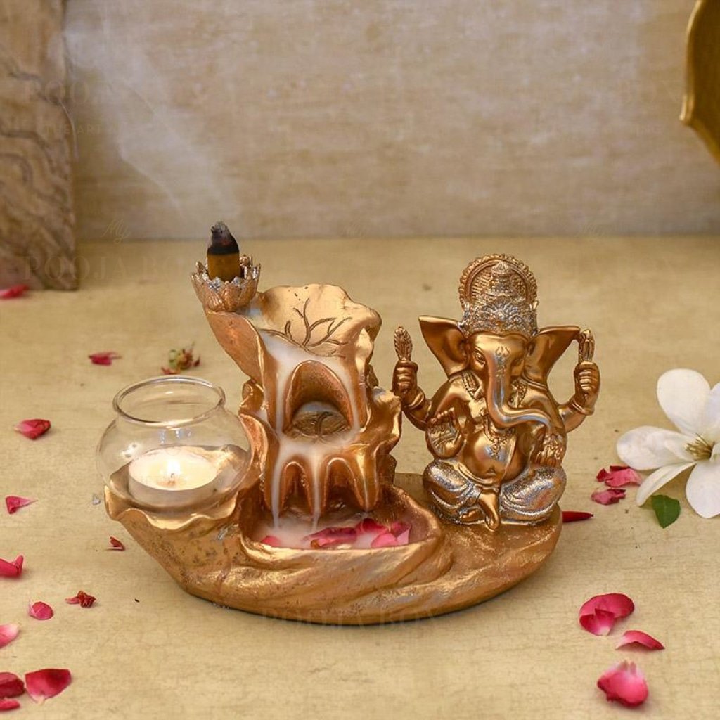 3 In 1 Ganesha Gift Setdhoop & T-Light Holder Incense