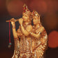 Gorgeous Radha Krishna Golden Statue