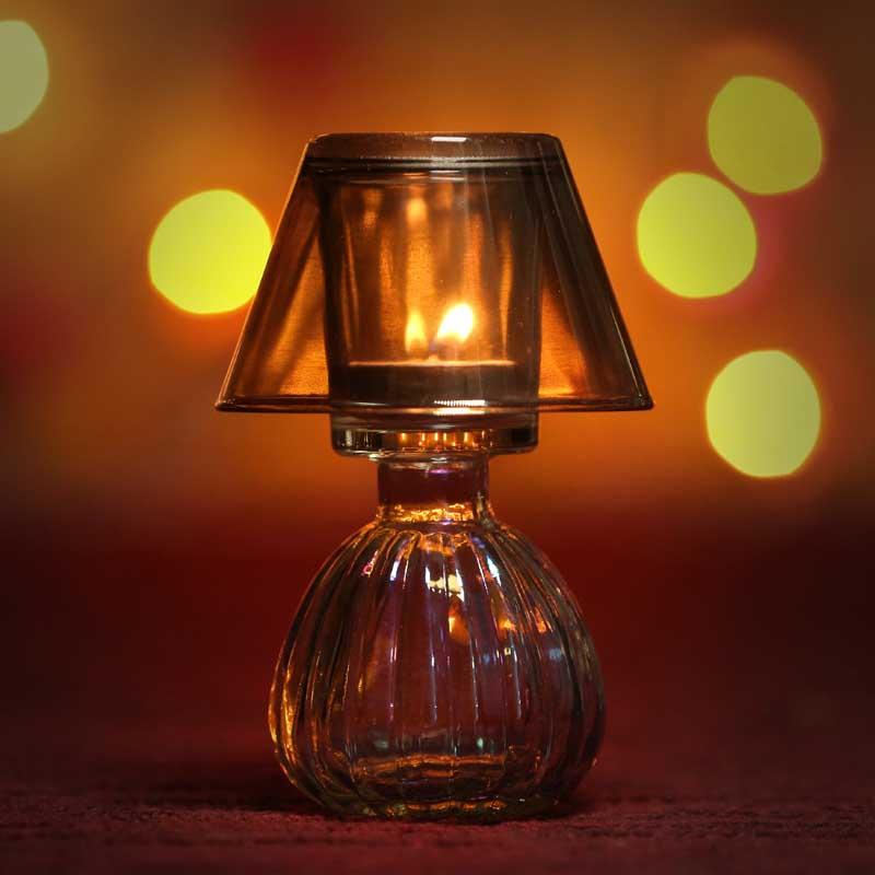 Gorgeous Golden Glass Candle Holder