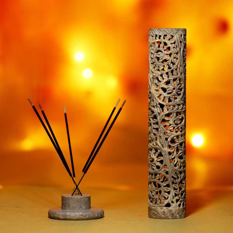 Gorgeous Multipurpose Marble Incense Holder with Latticework