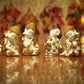 Pristine White and Gold Laughing Buddha (Set of 4)