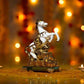 Feng Shui Golden White Horse on Coin Bed Showpiece