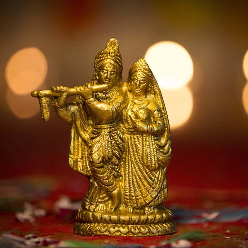 Beautiful Brass Radha Krishna Idol