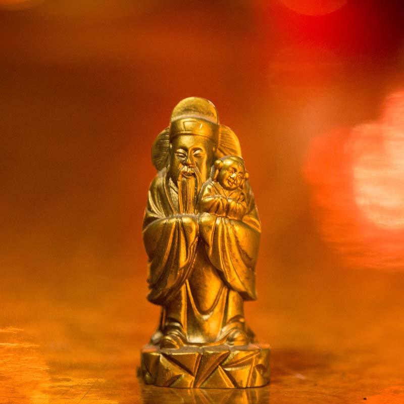 Golden Feng Shui Gods of Wealth Fuk Luk Sau