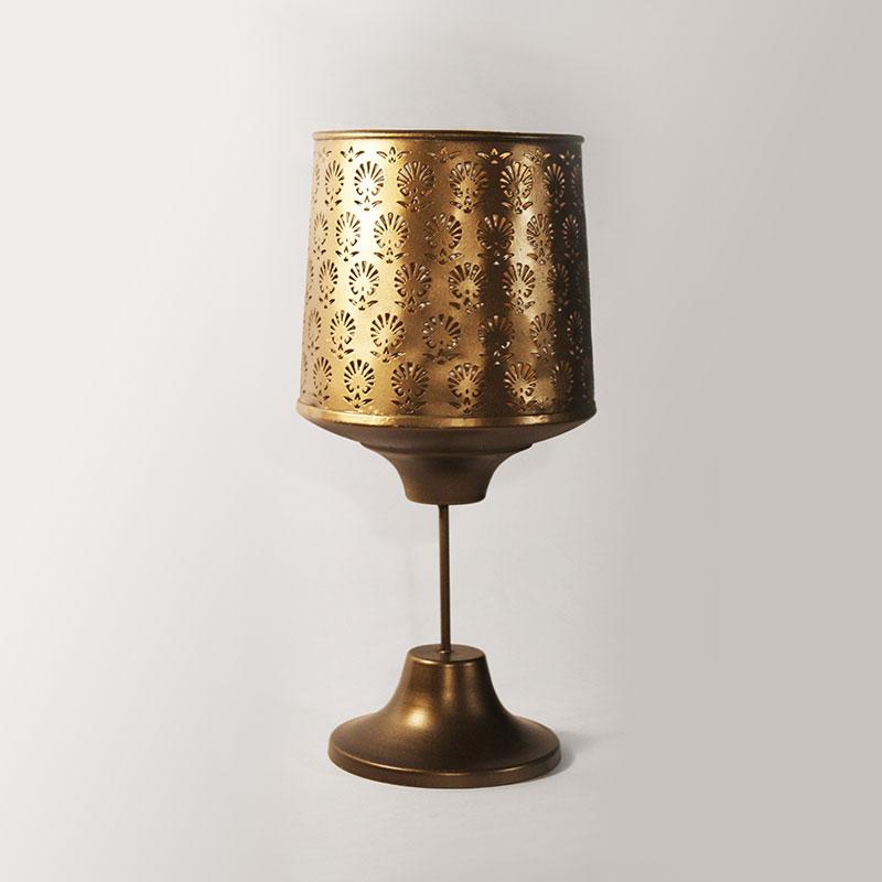 Eye-catching Handcrafted Gold T-Light Table Lamp Large