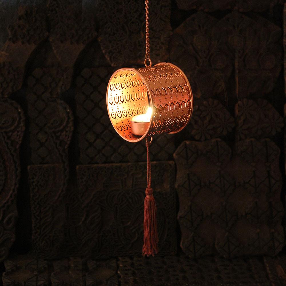 Appealing Bangle-Shaped Bronze Tealight Holder Hanging