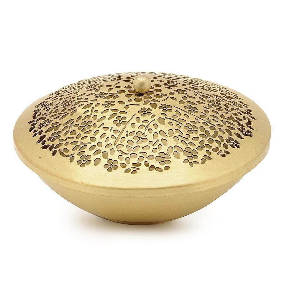 Pretty Floral Design Brass Decorative Nut/Gifting Bowl