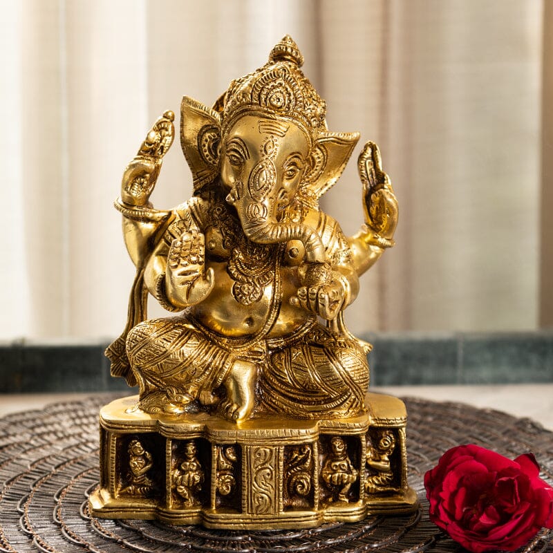 Vighneshvara Ganesha Brass Idol