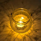 Designer Yellow Crackled Glass Lantern Tealight Holder