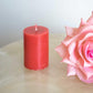Rich Red Rose Scented Pillar Candle