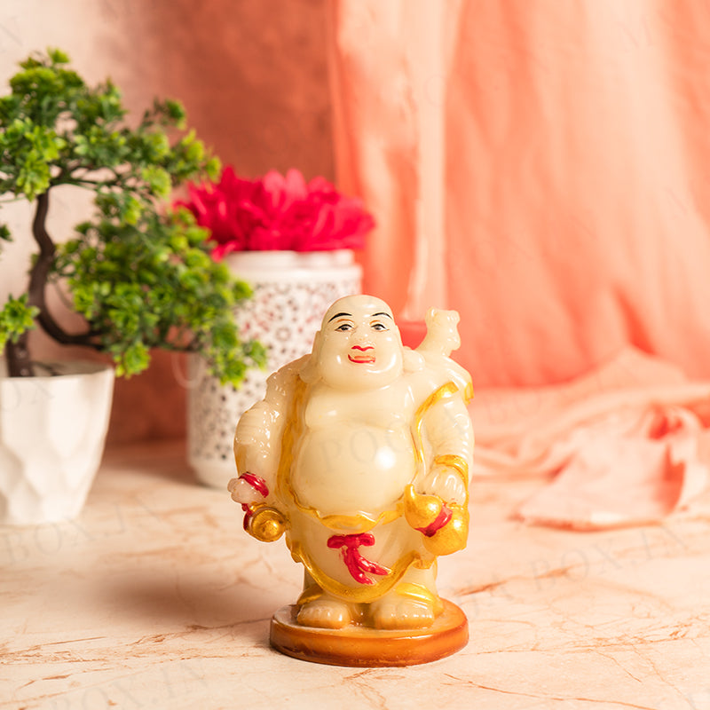 Feng Shui Yellow Laughing Buddha Statue for Good Luck