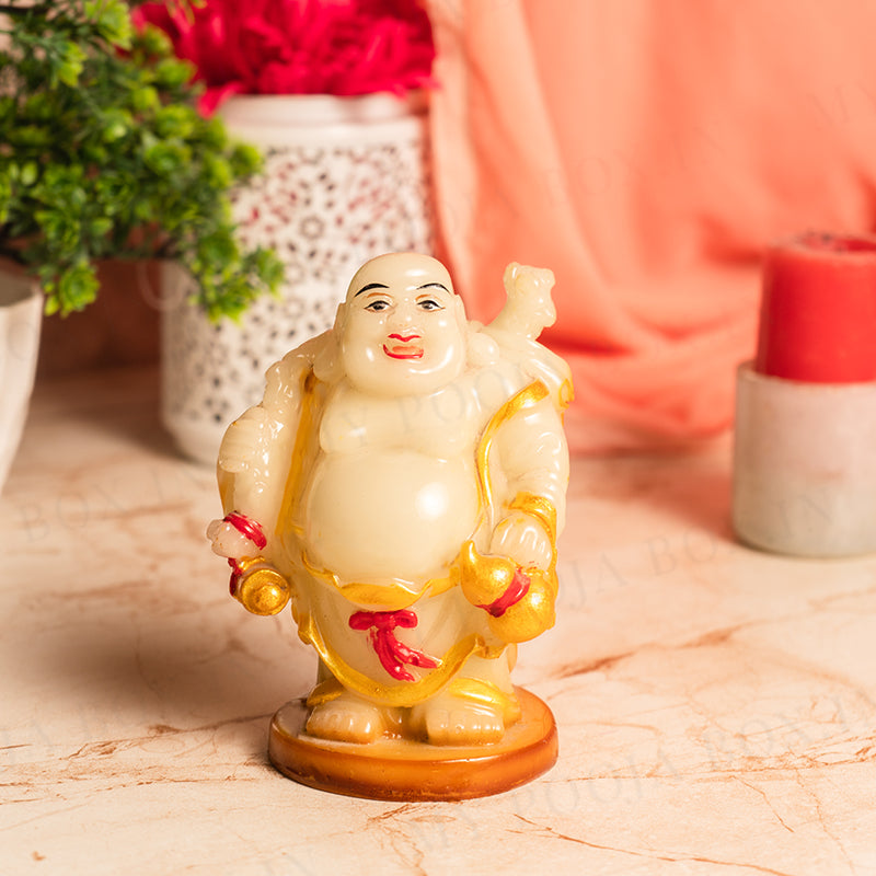 Feng Shui Yellow Laughing Buddha Statue for Good Luck