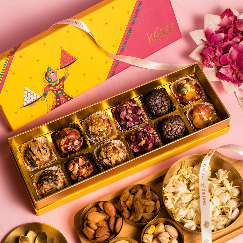 Assorted Gourmet Ladoo Sweets Box 12PC 300Gm