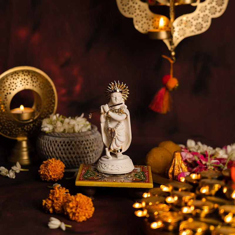 Propitious Krishna with Flute Idol