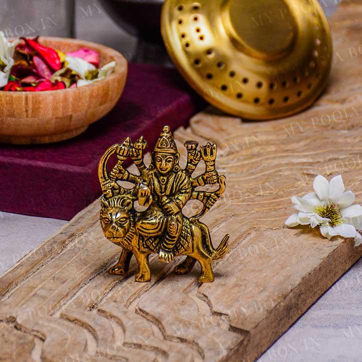 Petite Durga Maa Brass Idol