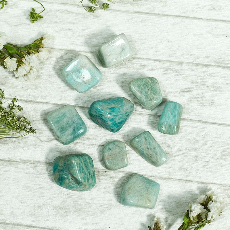 Amazonite Crystal Healing Tumble Stone Set⎮Stone of Courage & Truth