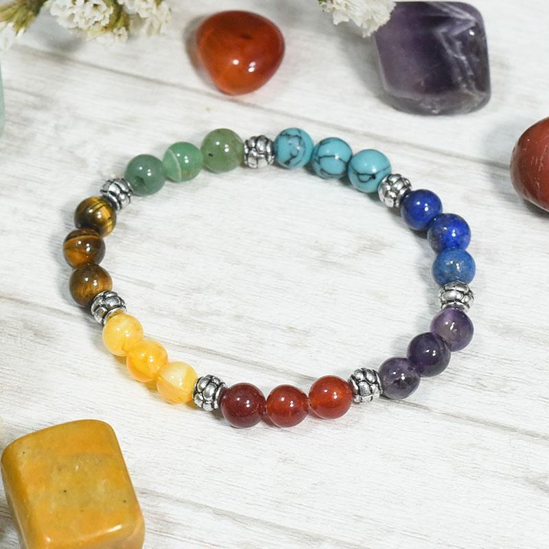 Multicolour Reiki Crystal Gemstone Chakra Healing Band