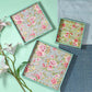 Floral Teal Green Serving Tray-Set of 3
