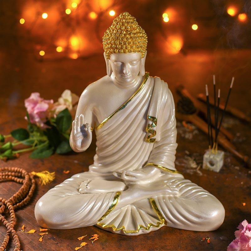 White Blessing Buddha Statue