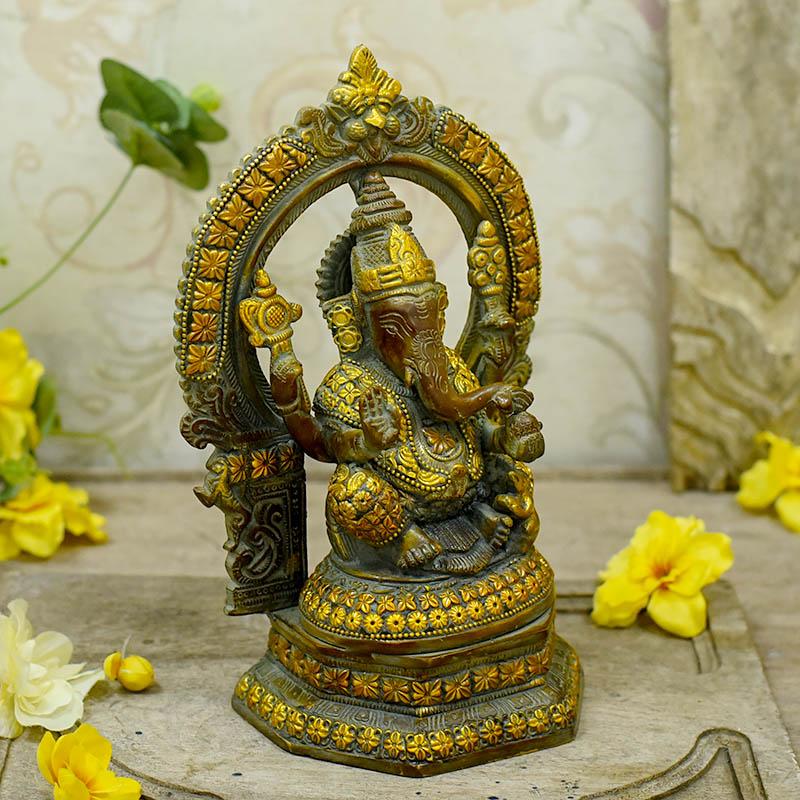 Graceful Brass Ganesh Idol