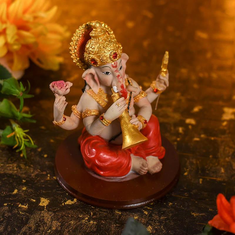 Antique Lord Ganesha With Musical Instrument