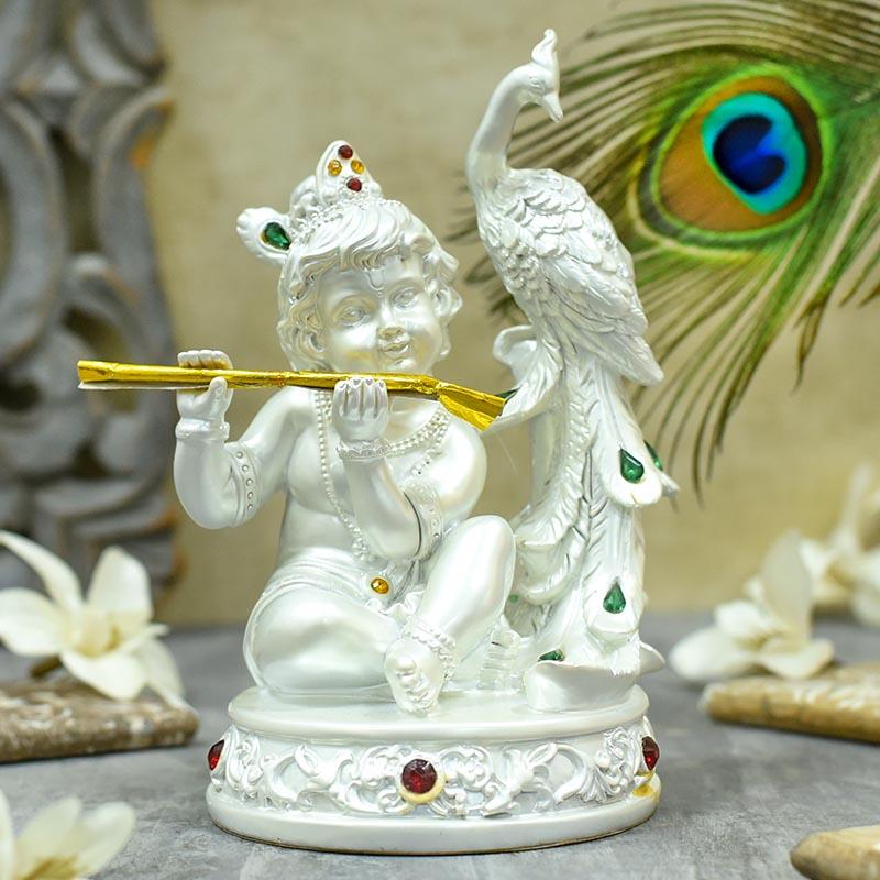 Flute Playing Krishna Idol/Murti