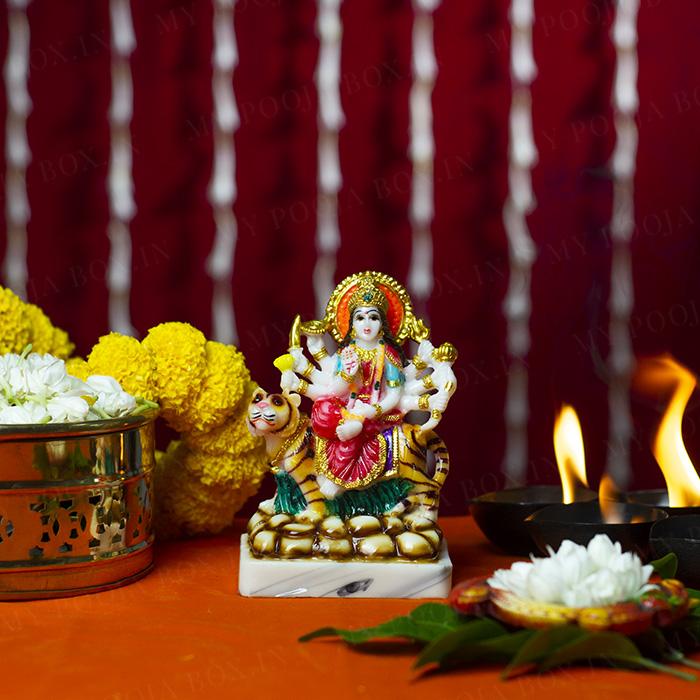 Elegant Multicolored Durga Maa Idol