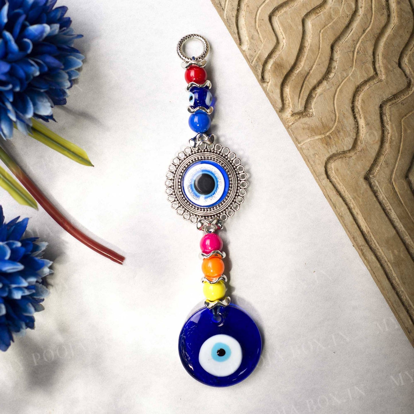 Fengshui Evil Eye Wall Hanging with Colorful Beads