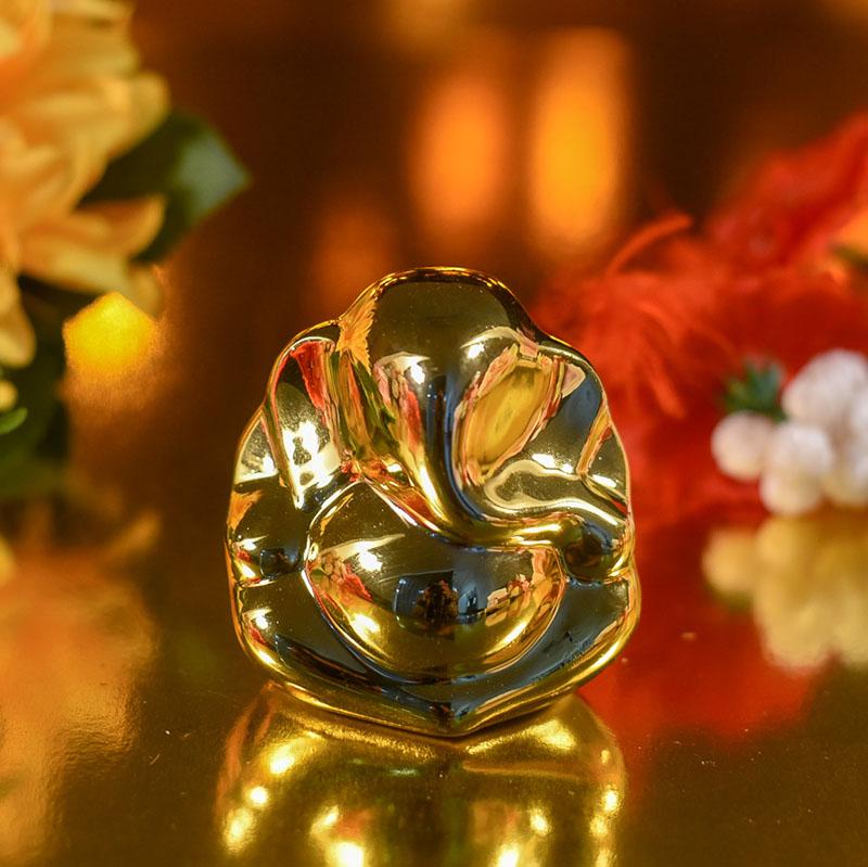 Artistic Golden Ganesha Idol
