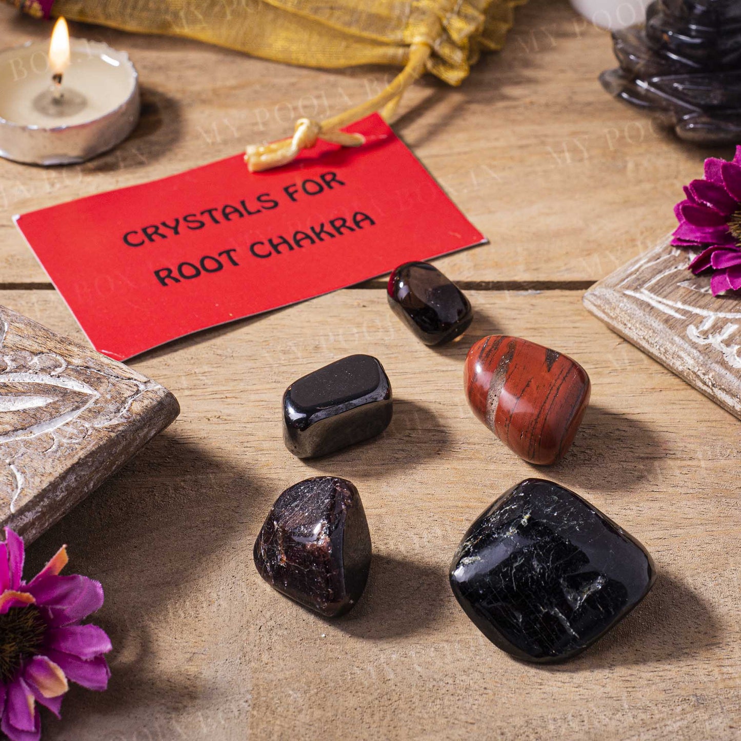 Root Chakra Crystal Healing Tumble Stone Set