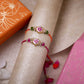 Exquisite Hand Painted Floral Rakhi Set of 2