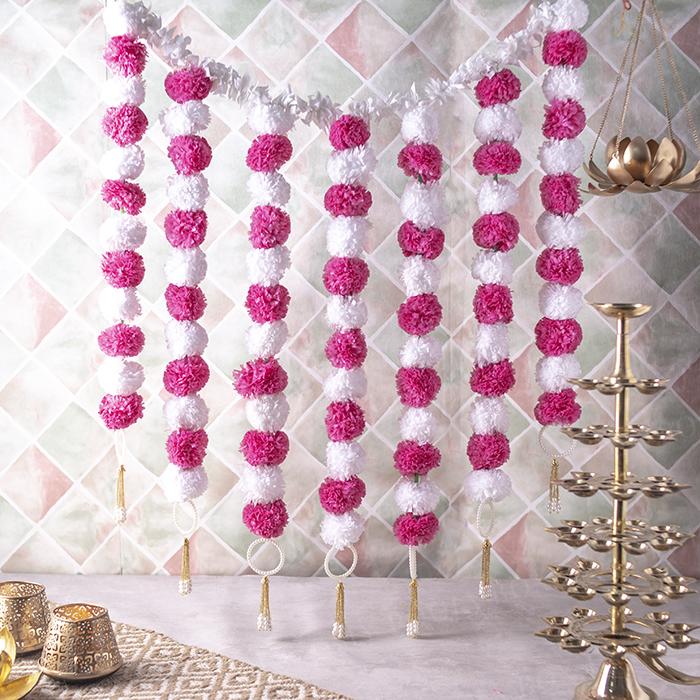 Incredible Floral Light Pink White Backdrop Decoration