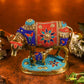Decorative Colourful Kamdhenu with Calf Idol (Brass)
