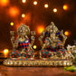 Decorative Colourful Brass Laxmi Ganesha