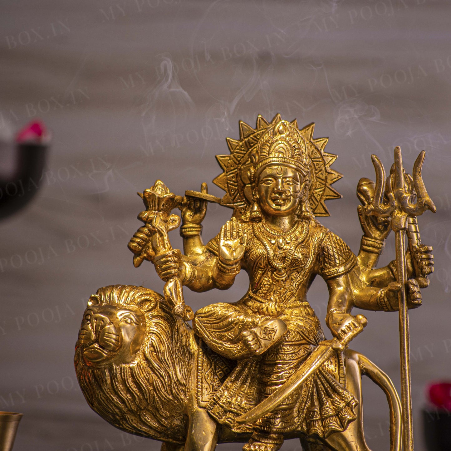 Stunning Brass Durga Statue