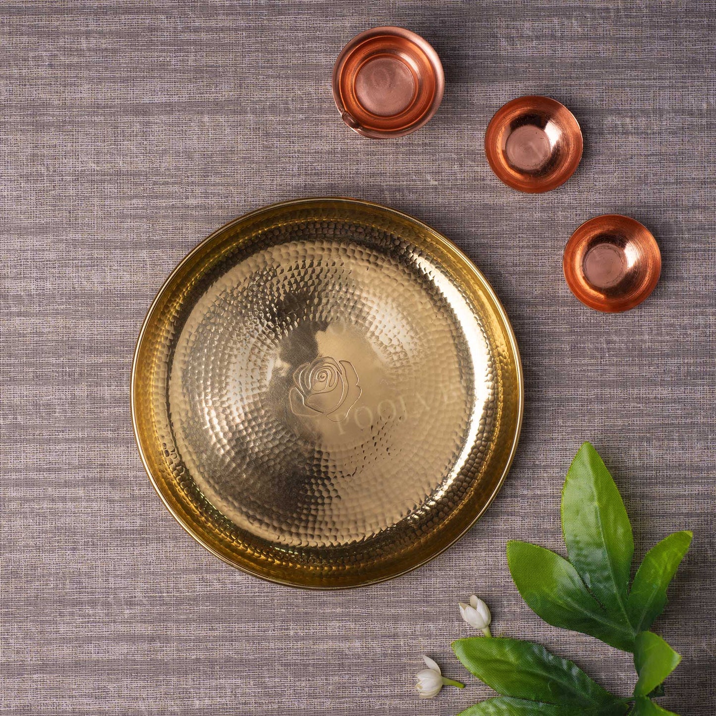 Divinity Pooja Platter Brass