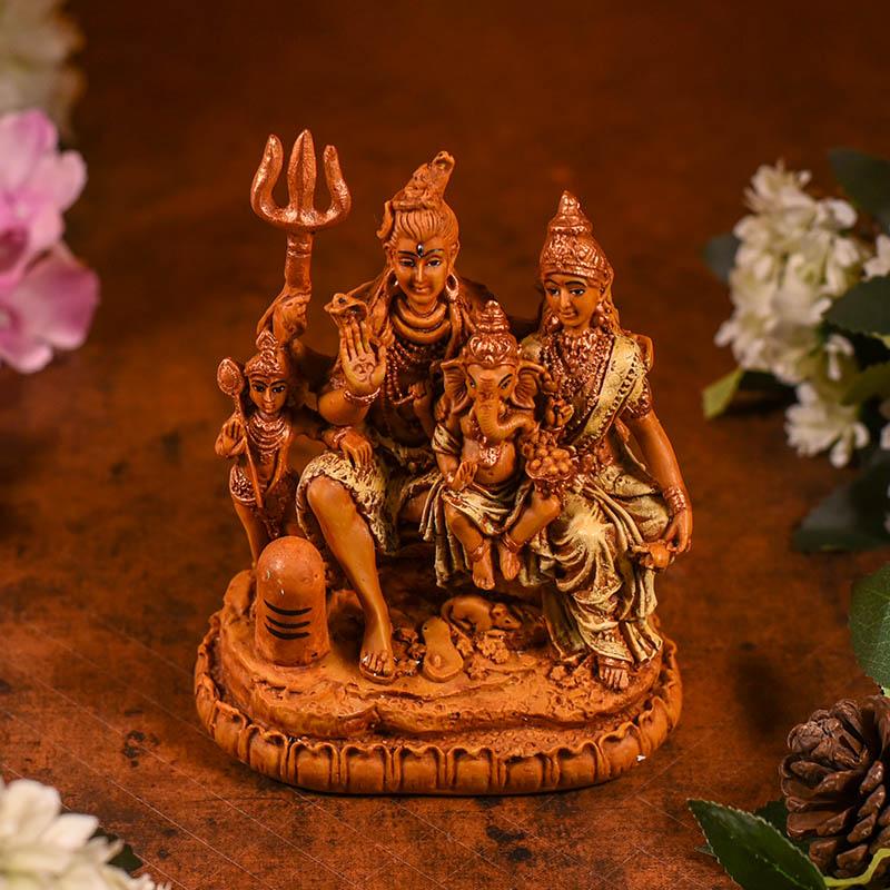 Handcrafted Brown Shiv Parivar Figurine