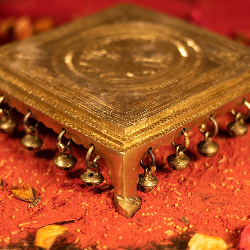 Antique Brass Pooja Chowki