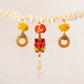 Exclusive Yellow and Red Flower Toran with Ganesha