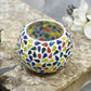 Mosaic Glass Tea-light Candle Holder with Tear Drop Pattern