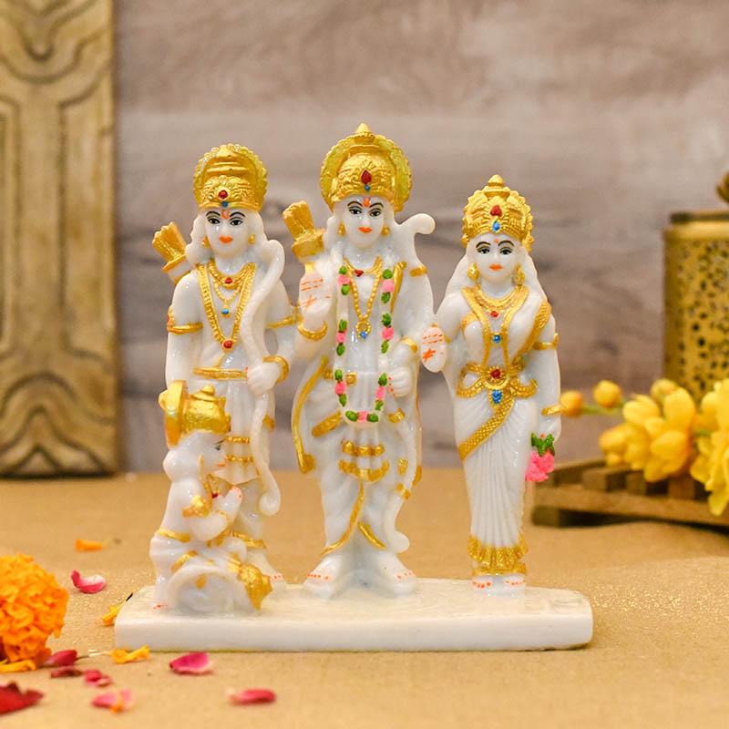 Reverential White & Gold Ram-Darbar Idol
