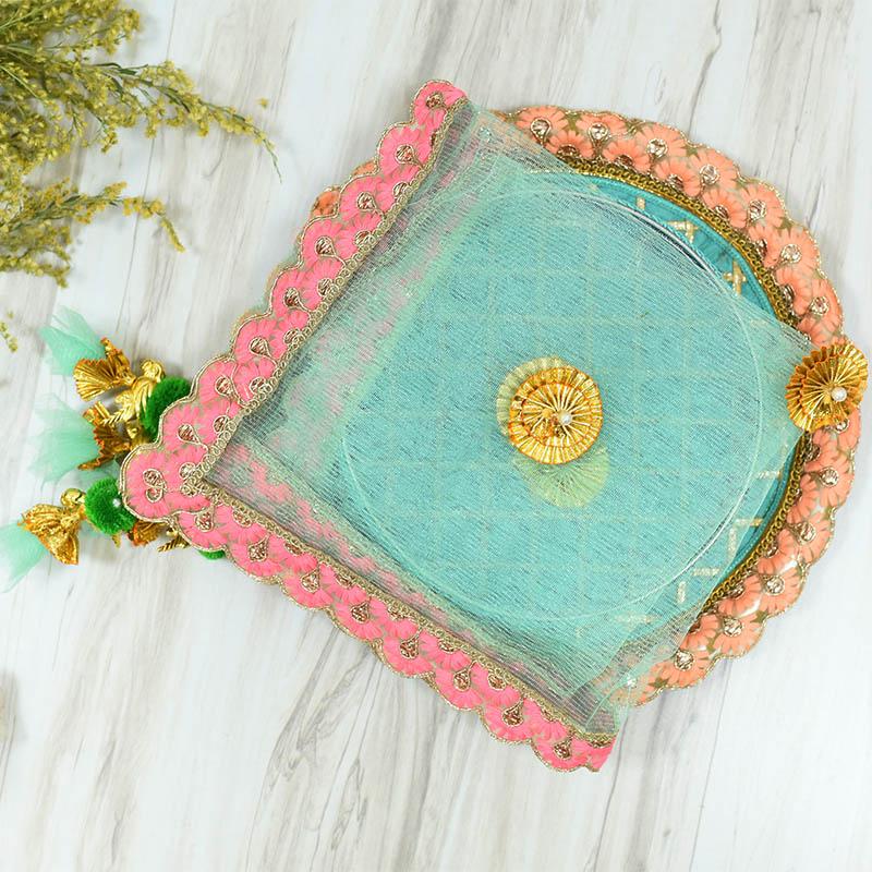 Mint & Pink Thali Cover