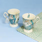 Peacock Design Vintage Tea Cups (Set of 2)