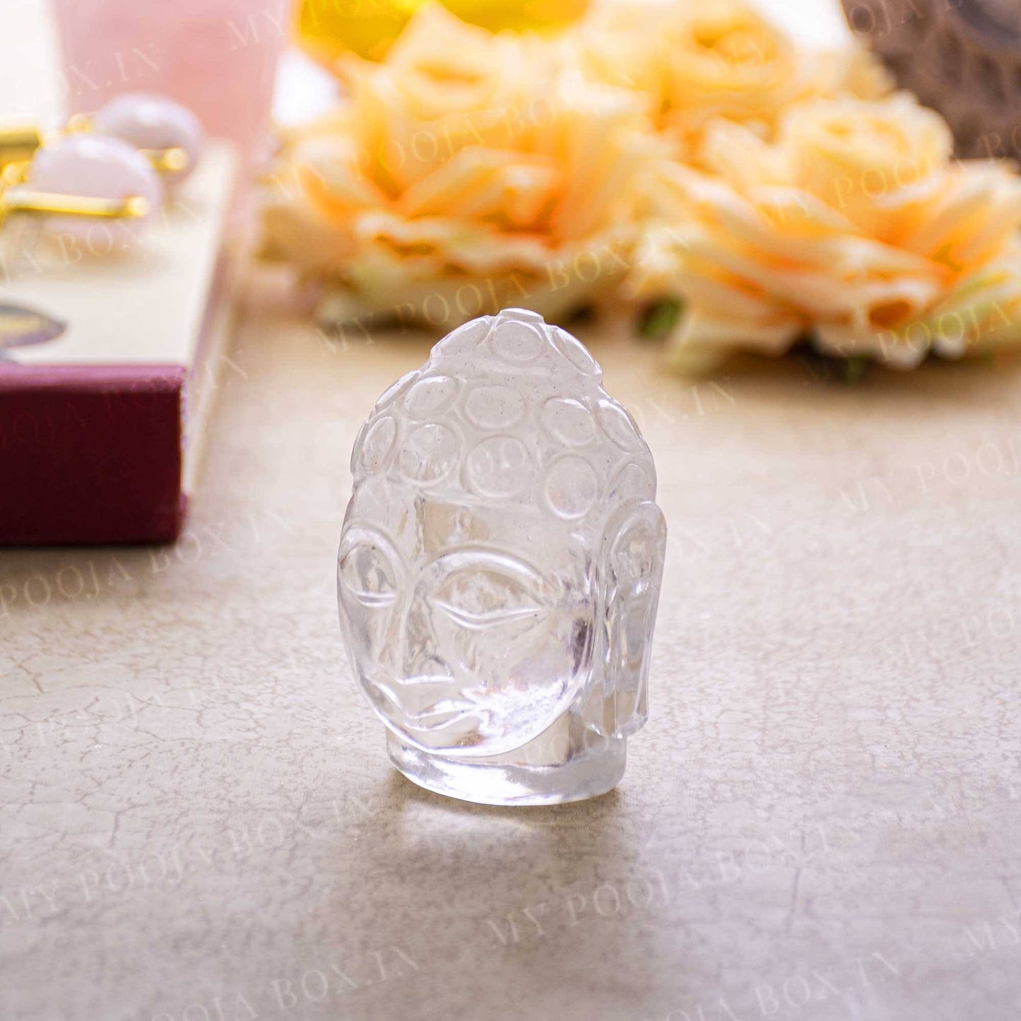 Clear Quartz Natural Crystal Buddha Head