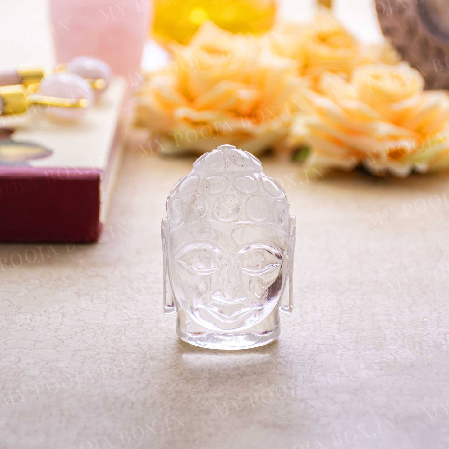 Clear Quartz Natural Crystal Buddha Head