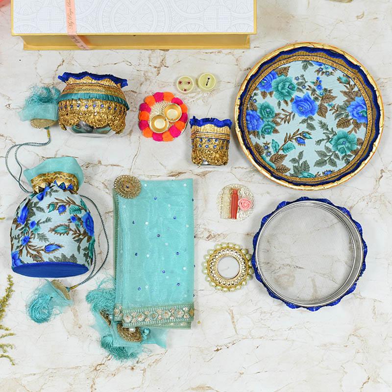Blissful Blue Karwa Chauth Gift Box