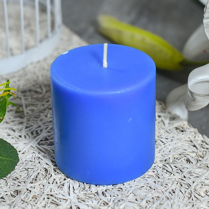 Basic Blue Pillar Candle