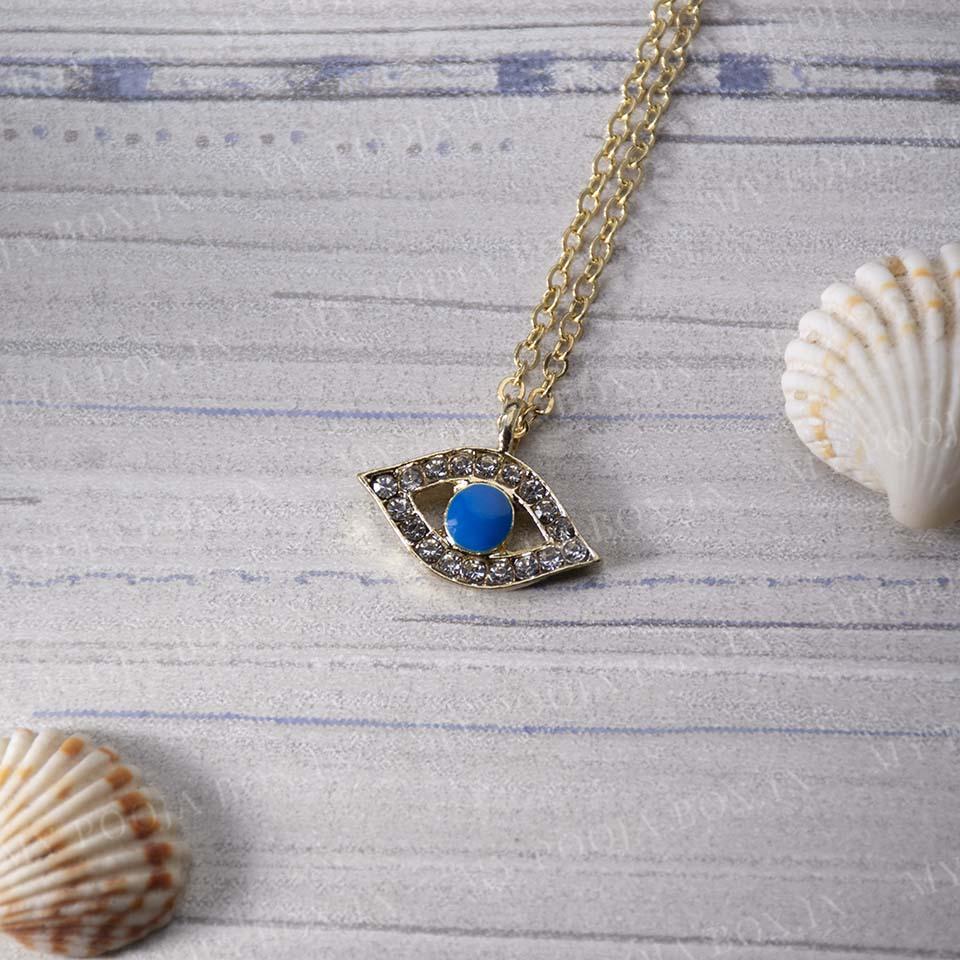 Dazzling Blue Evil Eye Pendant Necklace for Protection